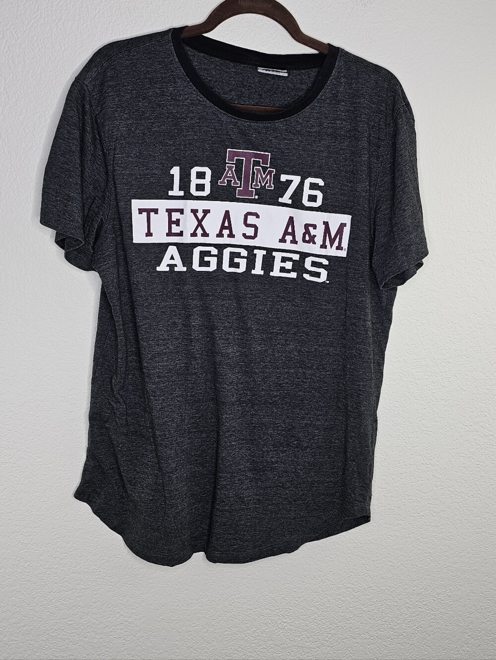 Texas A&M Aggies College Dark Heater Gray Tshirt Large